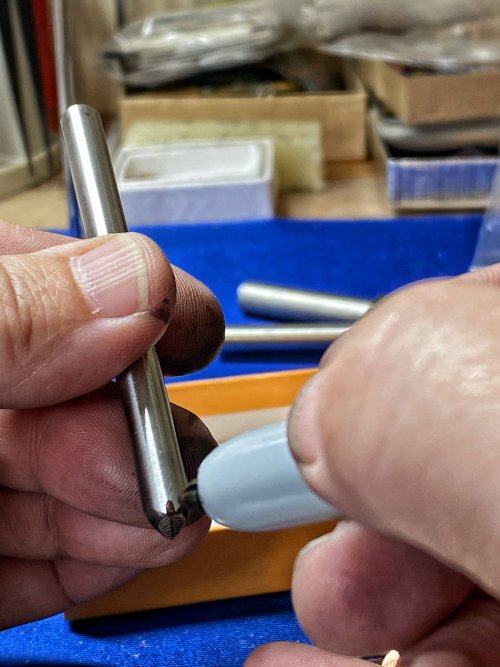 Susan LeGuyader's Beauty in Simplicity - , Contemporary Wire Jewelry, Texturing, My stamps have a round shaft.